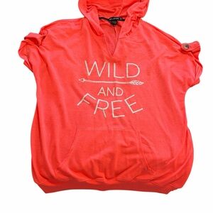 Miss Chievous Coral “Wild and Free” Hoodie Women’s Plus Size 2X